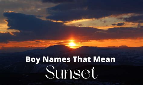 japanese names that mean sunset